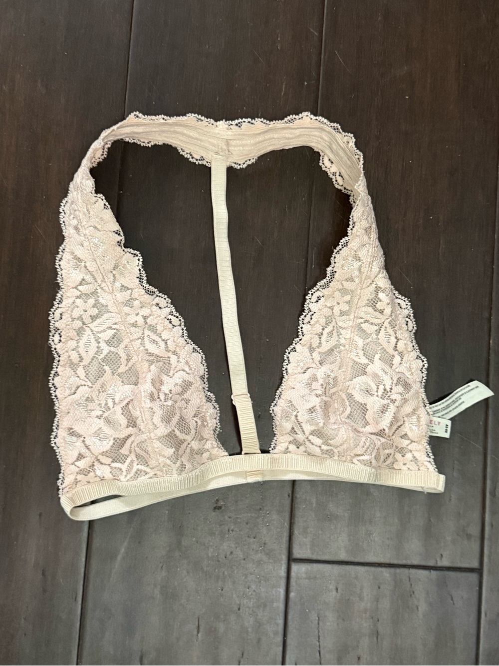 Free People Lace Halter Bralette in Blush